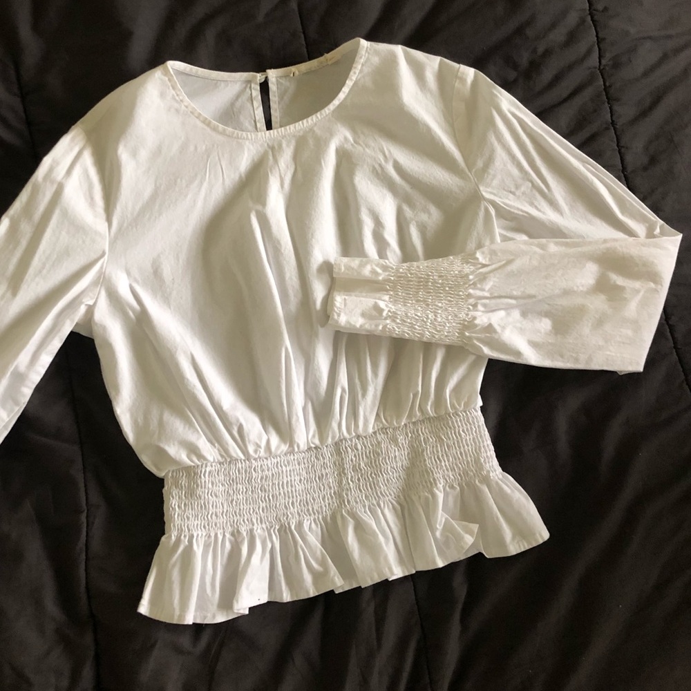 White long sleeved top